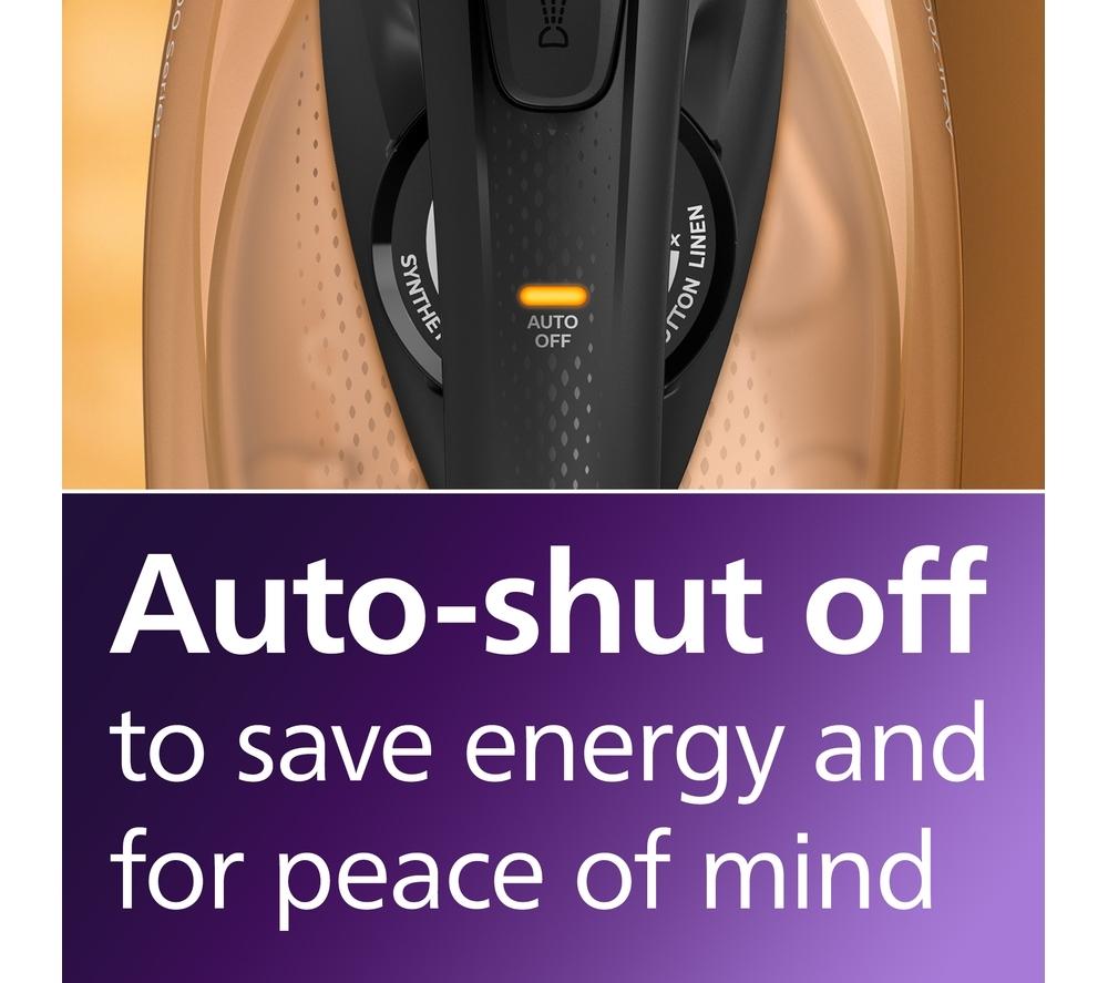 PHILIPS 7000 Series HV SteamGlide Elite DST7040/80 Steam Iron - Black & Gold image number 9 of 10