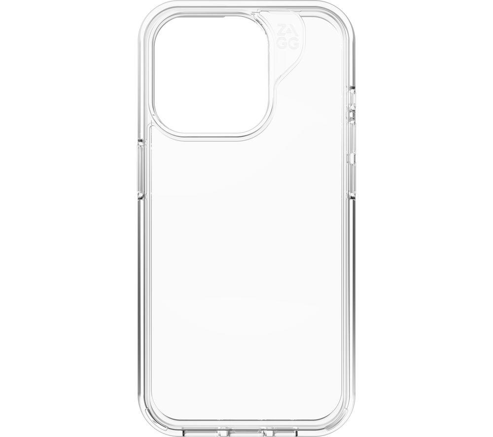 ZAGG Crystal Palace Protective Case for Apple iPhone 15 Pro, 13ft Drop, Wireless Charging, Graphene, Enhanced Grip, Clear