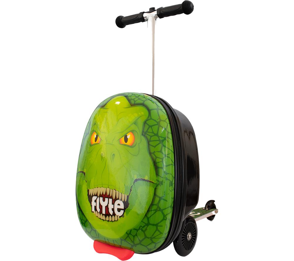 FLYTE Midi 18 Suitcase Kick Scooter - Darwin the Dinosaur, Green,Black,Red,Patterned