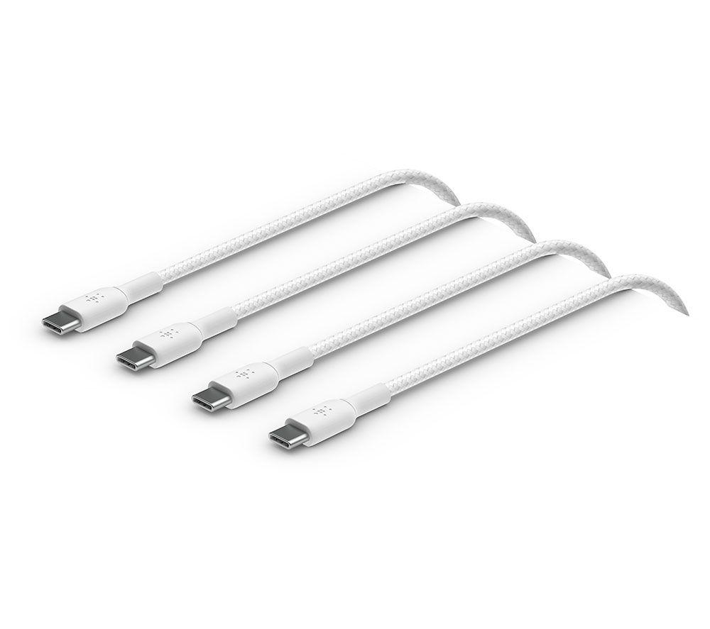 BELKIN Braided to USB Type-C Cable - 1 m, White, Pack of 2 image number 3 of 5