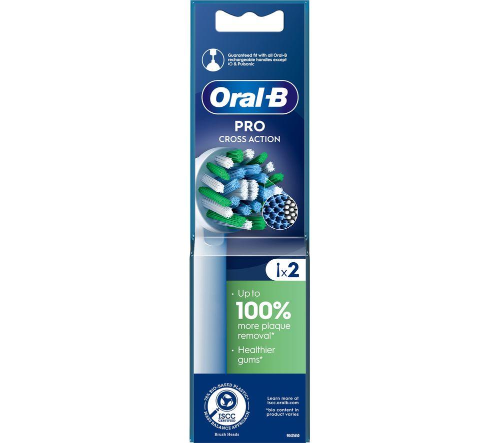 ORAL B CrossAction X-Filaments Replacement Toothbrush Head ? Pack of 2, White