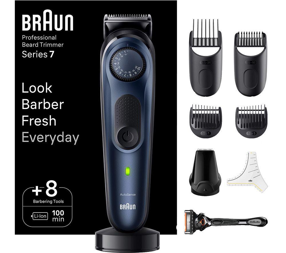 Buy BRAUN Pro Beard Trimmer 7 BT7421 Wet & Dry Beard Trimmer - Black & Blue