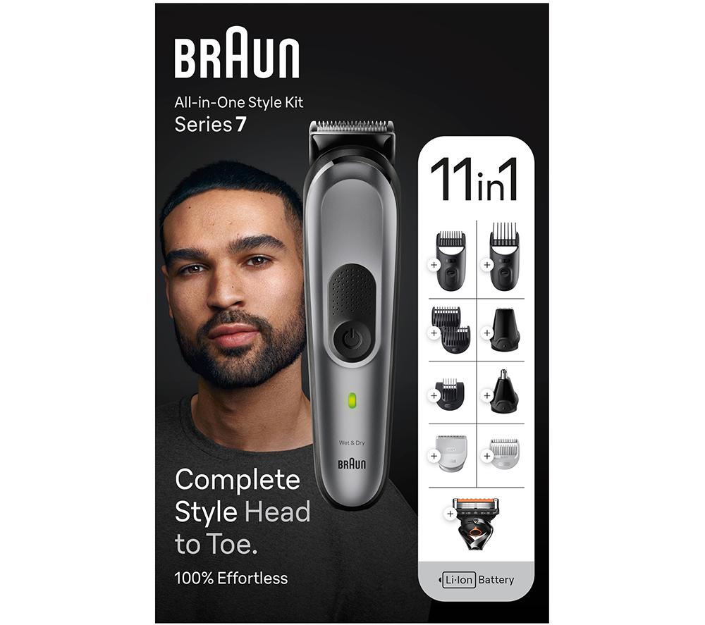 BRAUN 11-in-1 MGK7440 Wet & Dry All-in-one Trimmer Kit - Grey, Silver/Grey,Black