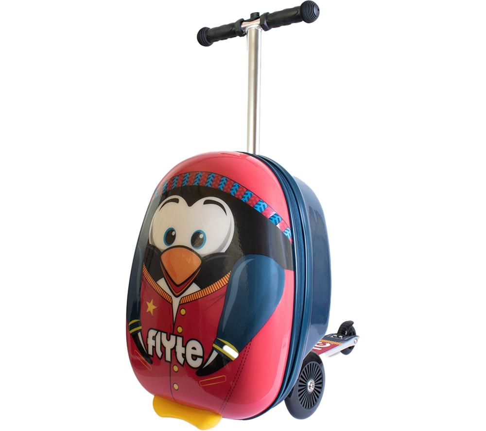 FLYTE Midi 18 Suitcase Scooter - Perry the Penguin, Black,Red