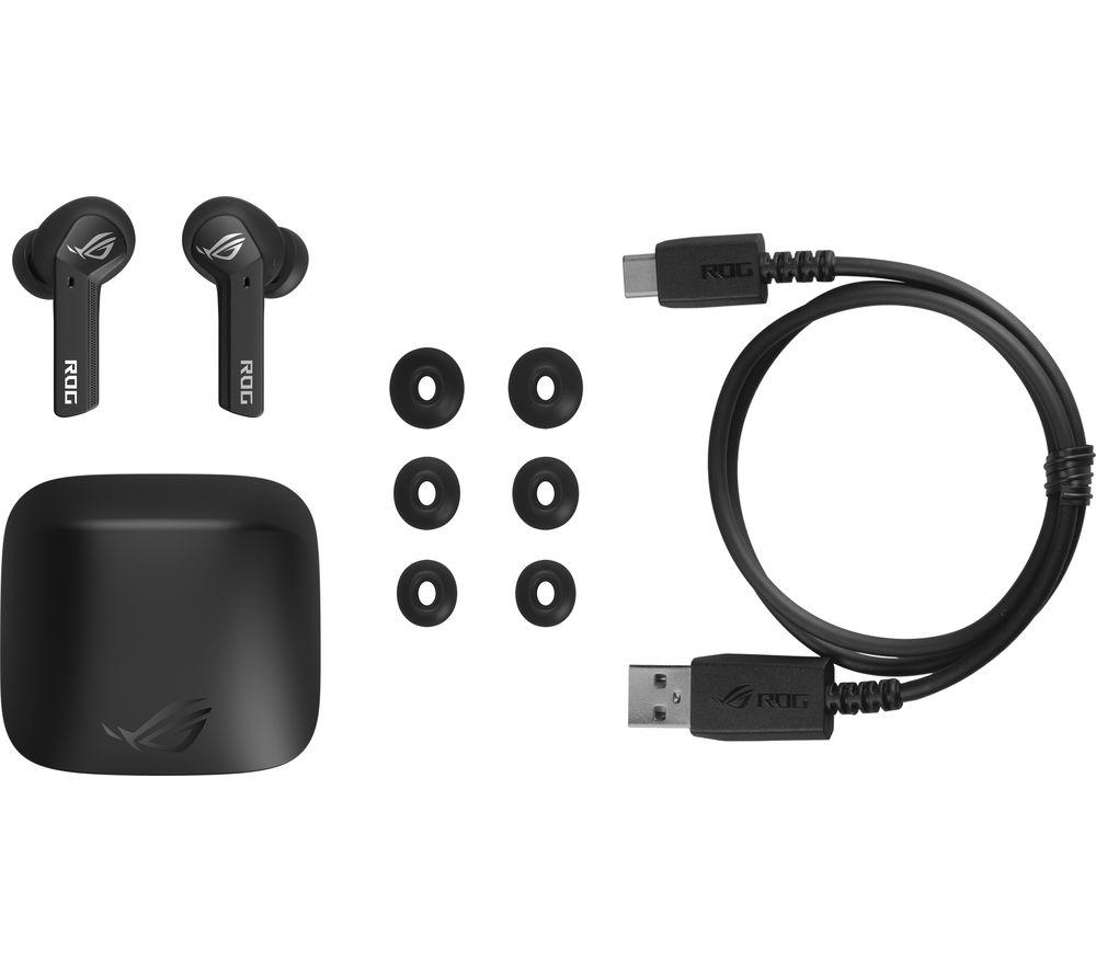 ASUS ROG Cetra Wireless Bluetooth Noise-Cancelling Gaming Earbuds - Black image number 6 of 7