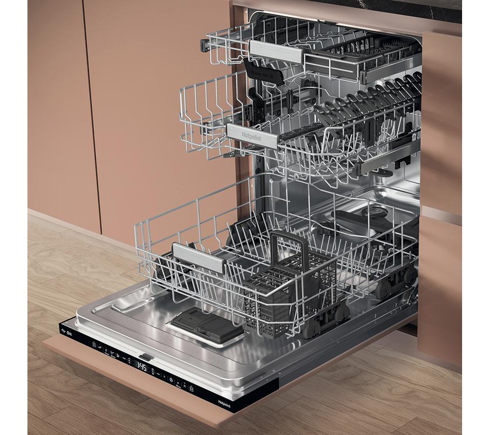 HOTPOINT Hydroforce H8I HT59 LS UK Full-size Fully Integrated Dishwasher image number 2 of 16