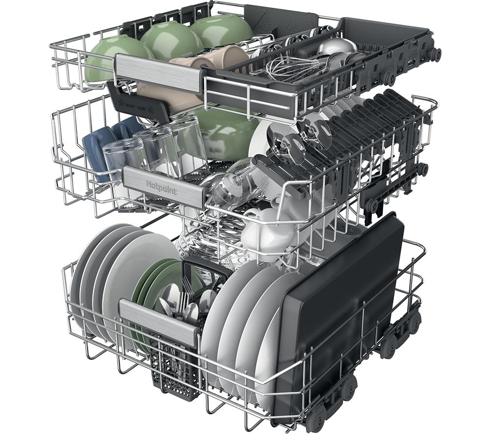 HOTPOINT Hydroforce H8I HT59 LS UK Full-size Fully Integrated Dishwasher image number 11 of 16