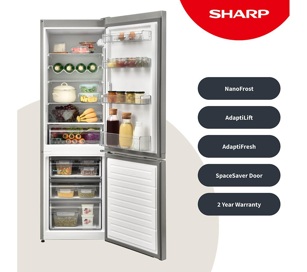 SHARP SJ-BB04DTXSE2-EN 60/40 Fridge Freezer - Silver