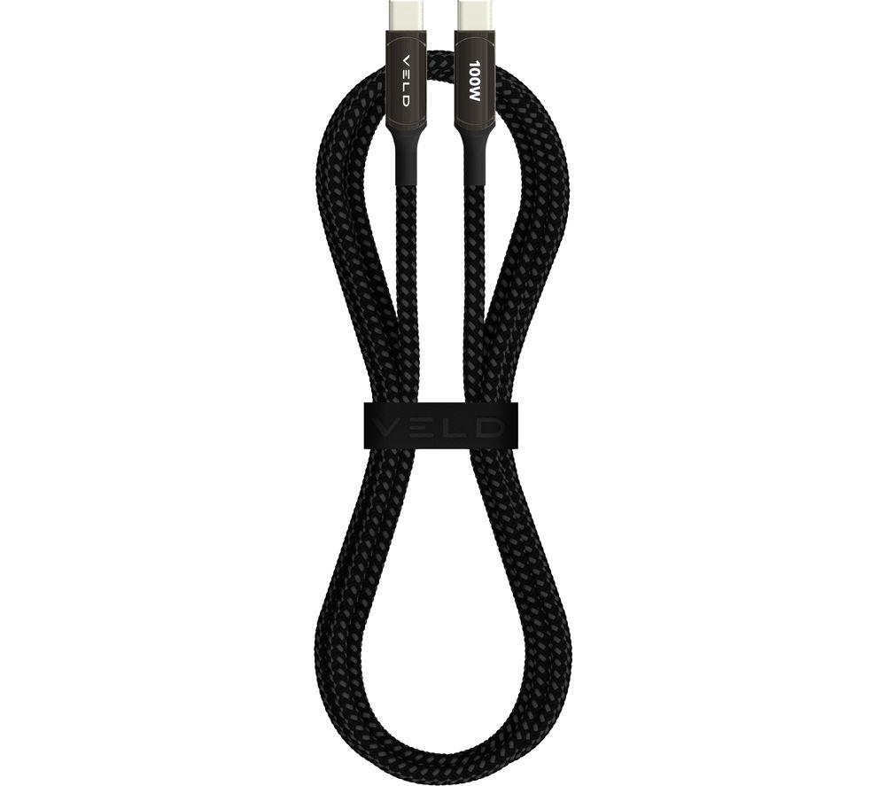 VELD VCC2E Braided Super Fast USB Type-C Cable - 2 m, Black