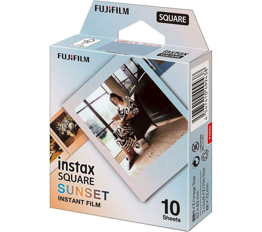 INSTAX Square Sunset Frame Film - 10 Shot Pack, Red,Orange