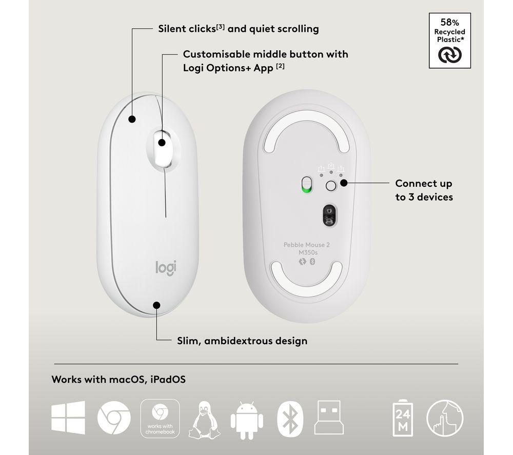 LOGITECH Pebble 2 MK380 Wireless Keyboard & Mouse Set - Offwhite image number 7 of 11
