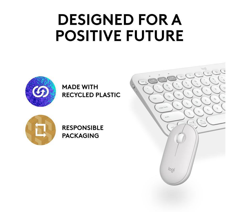 LOGITECH Pebble 2 MK380 Wireless Keyboard & Mouse Set - Offwhite image number 11 of 11
