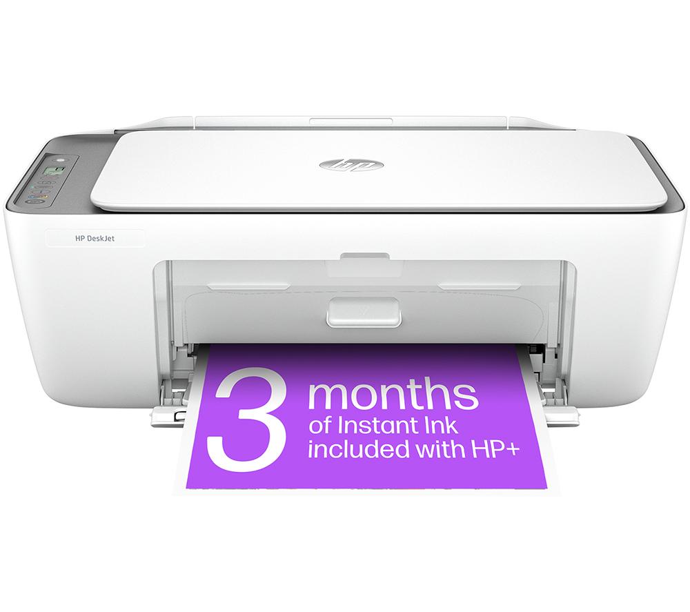 HP DeskJet 2820e All-in-One Wireless Inkjet Printer, Silver/Grey,White