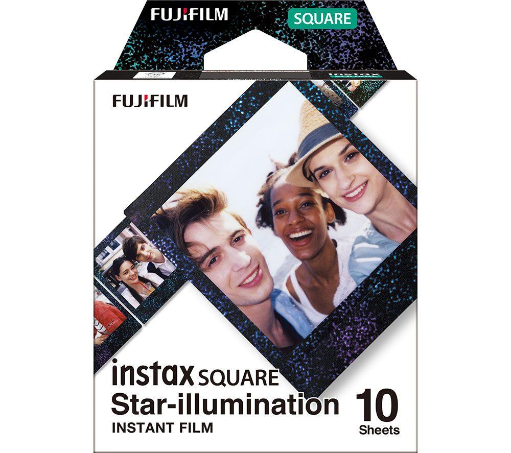 INSTAX Square Star-Illumination Frame Film - 10 Shot Pack, Patterned,Black