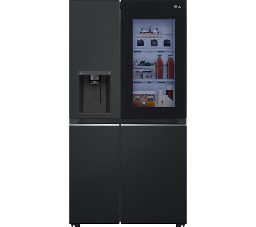 LG InstaView GSGV81EPLD American-Style Smart Fridge Freezer - Matte Black, Black,Silver/Grey