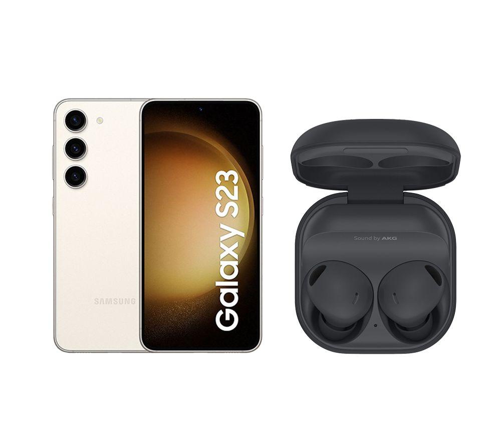Samsung Galaxy S23 (128 GB, Cream) & Galaxy Buds2 Pro Wireless Bluetooth Noise-Cancelling Earbuds Bu