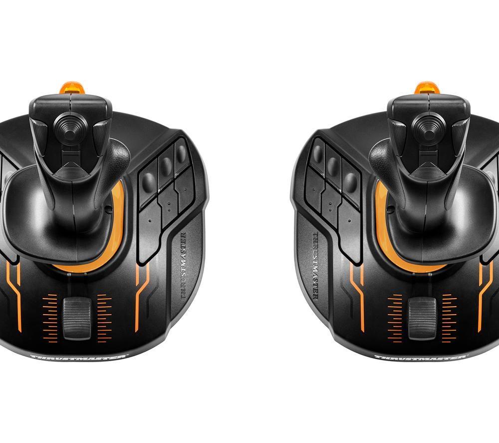 THRUSTMASTER T-16000M FCS Space Sim Duo Joystick - Black & Orange image number 2 of 4
