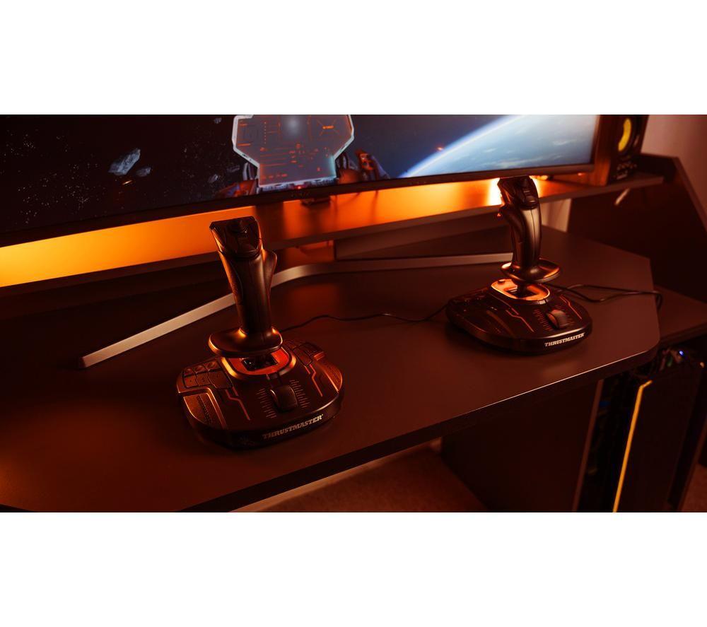 THRUSTMASTER T-16000M FCS Space Sim Duo Joystick - Black & Orange image number 4 of 4