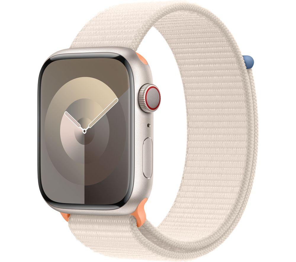 APPLE Watch Series 9 Cellular - 45 mm Starlight Aluminium Steel Case with Starlight Sport Loop