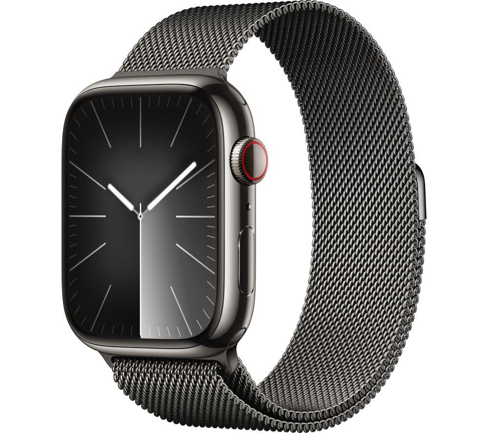 APPLE Watch Series9 Cellular - 45 mm Graphite Stainless Steel Case with Graphite Milanese Loop, Sta