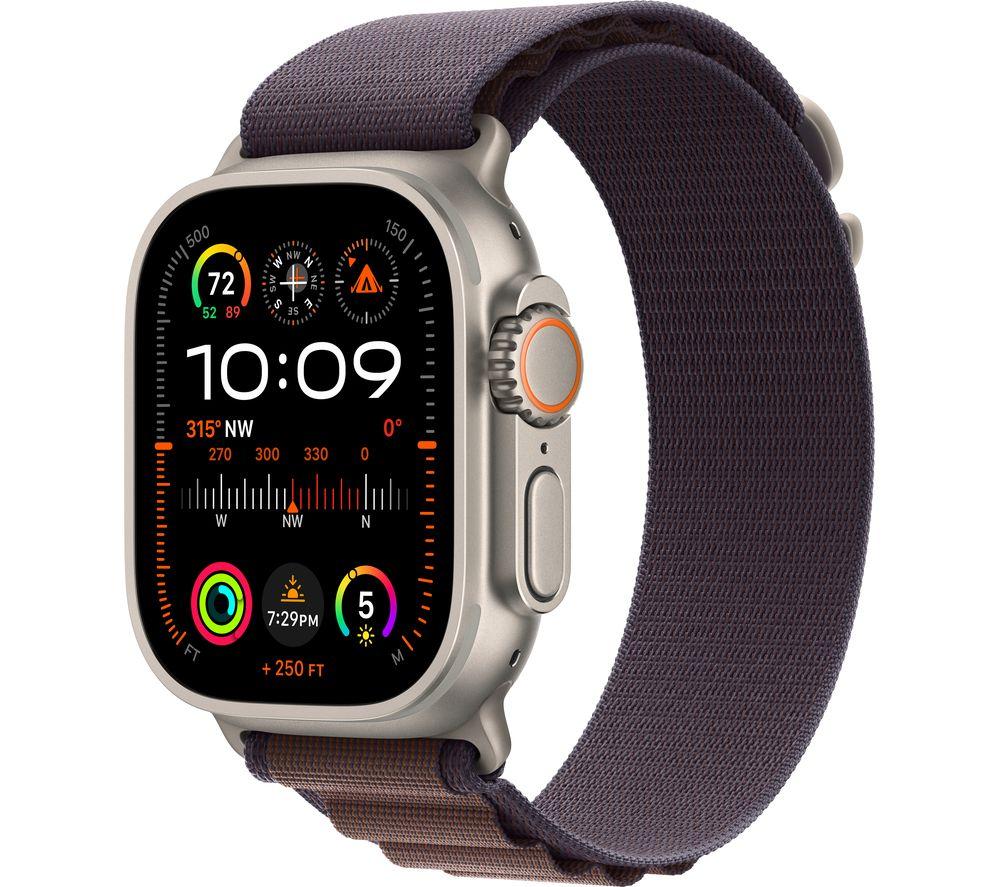 APPLE Watch Ultra 2 Cellular - 49 mm Titanium Case with Indigo Alpine Loop, Medium