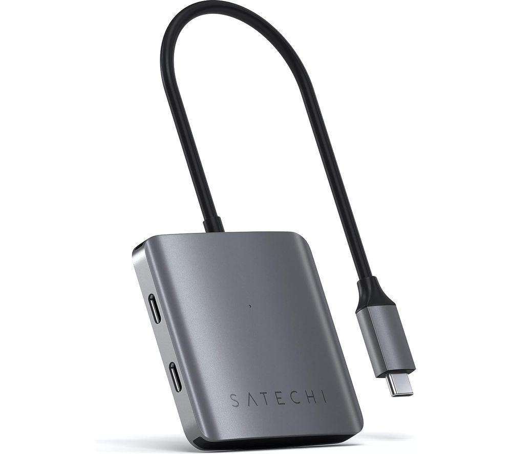 SATECHI USB-C Hub 4-Port – Data Transfer Only (No Charging/Video) – For M2, M1 MacBook Pro/Air, M2, M1 iPad Pro/Air, M2 Mac Mini, iMac