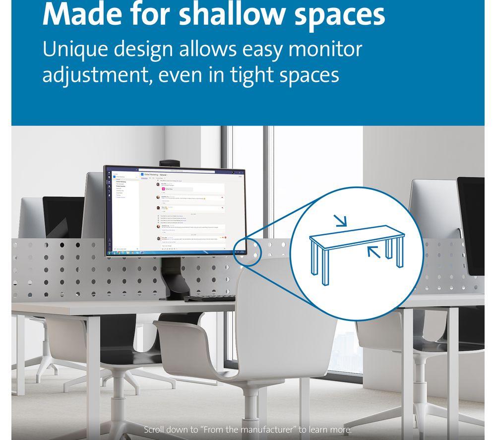 KENSINGTON SmartFit Space-Saving K55512WW Single Arm Tilt & Swivel 32" Monitor Desk Mount image number 2 of 4