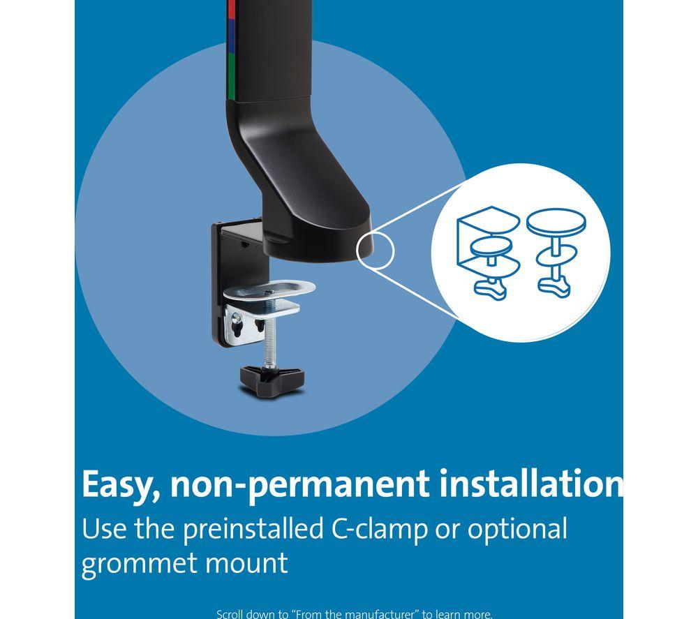 KENSINGTON SmartFit Space-Saving K55512WW Single Arm Tilt & Swivel 32" Monitor Desk Mount image number 3 of 4