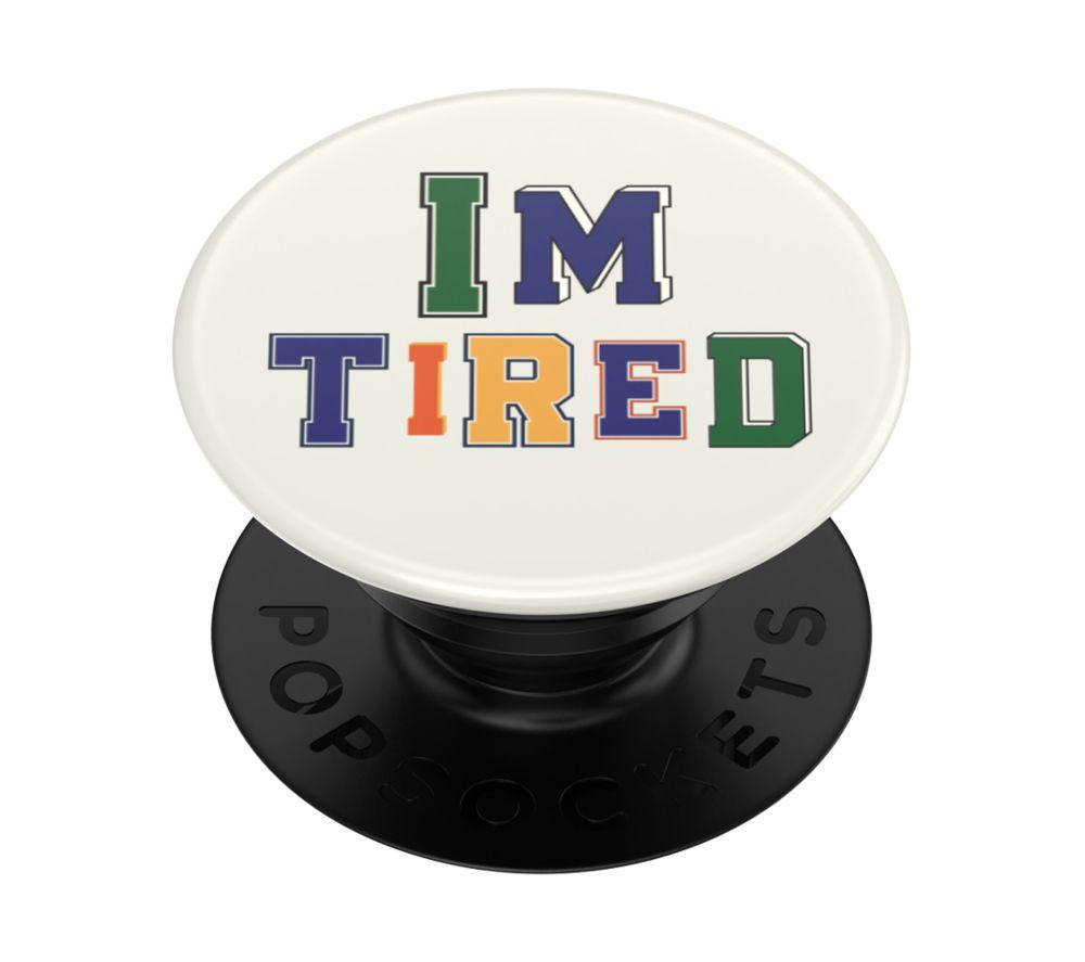 POPSOCKETS PopGrip Swappable Phone Grip - I'm Tired, Black,White