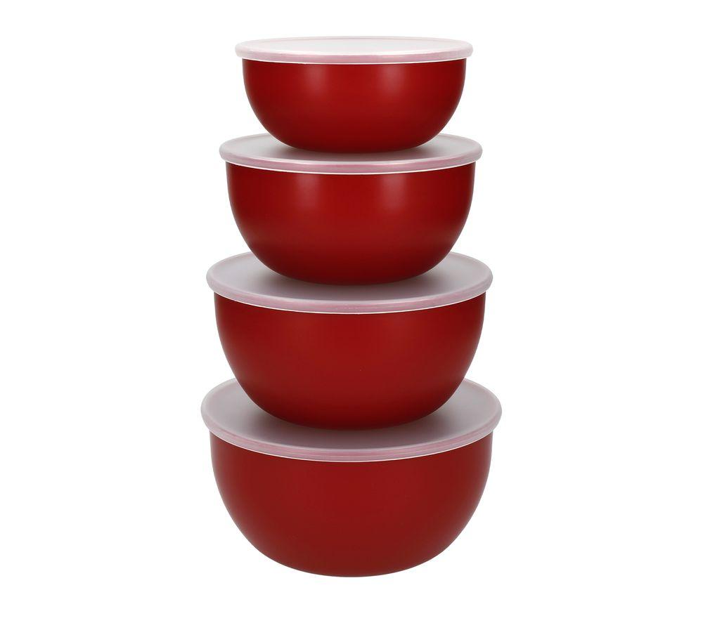 KITCHENAID 4-piece Meal Prep Bowls Set with Lids - Red, Red