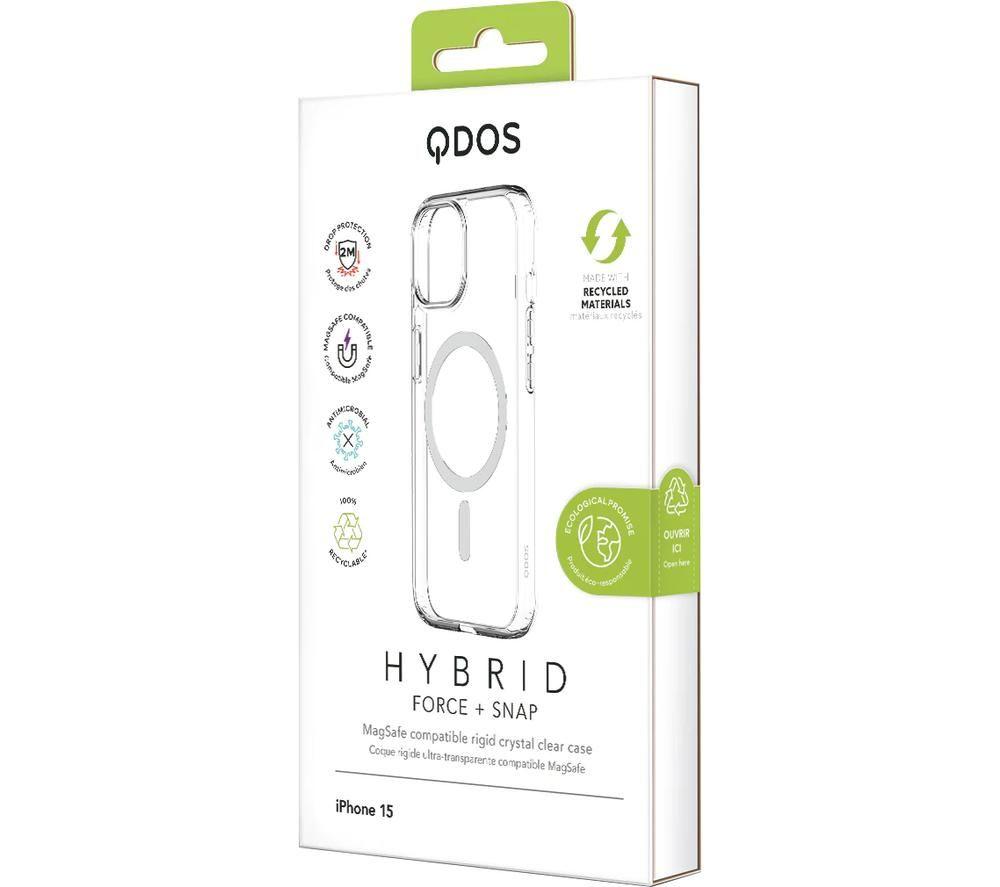QDOS HYBRID FORCE + SNAP Magsafe iPhone 15 Case - Clear image number 8 of 8