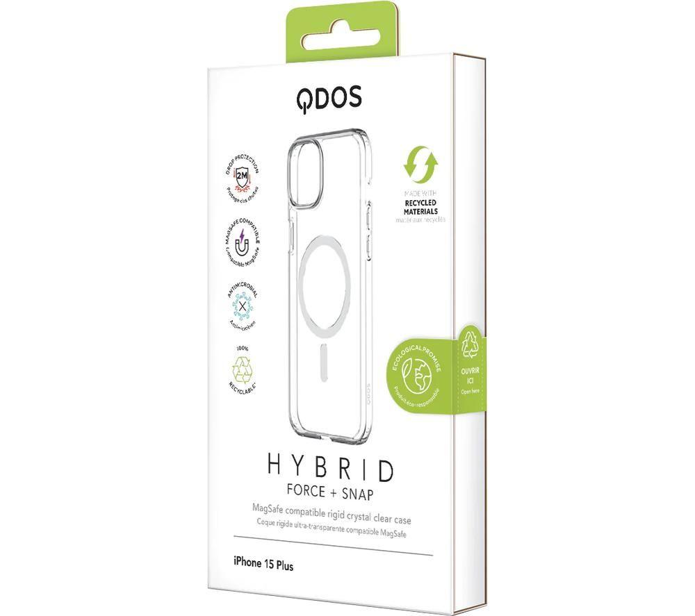 QDOS HYBRID FORCE + SNAP MagSafe iPhone 15 Plus Case - Clear image number 8 of 8