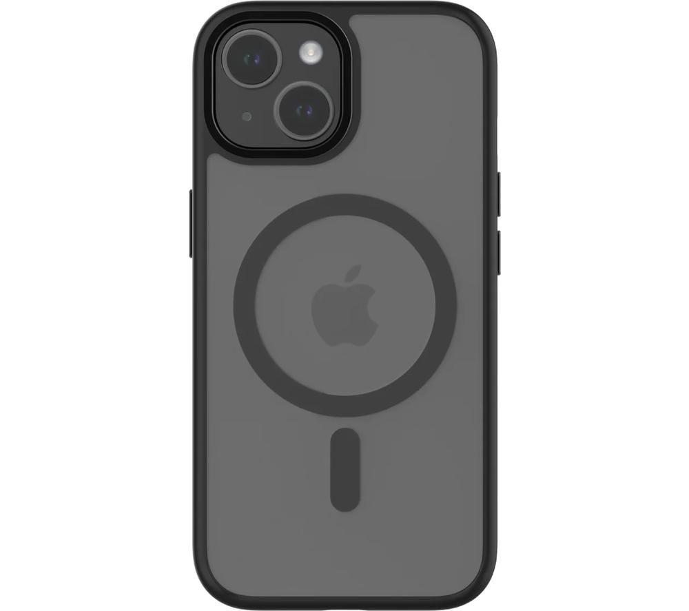 QDOS Hybrid Soft  Snap iPhone 15 Case - Clear & Black, Black,Clear
