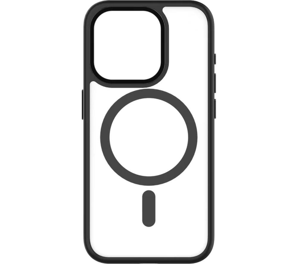 QDOS Hybrid Soft  Snap iPhone 15 Pro Case - Clear & Black, Black,Clear