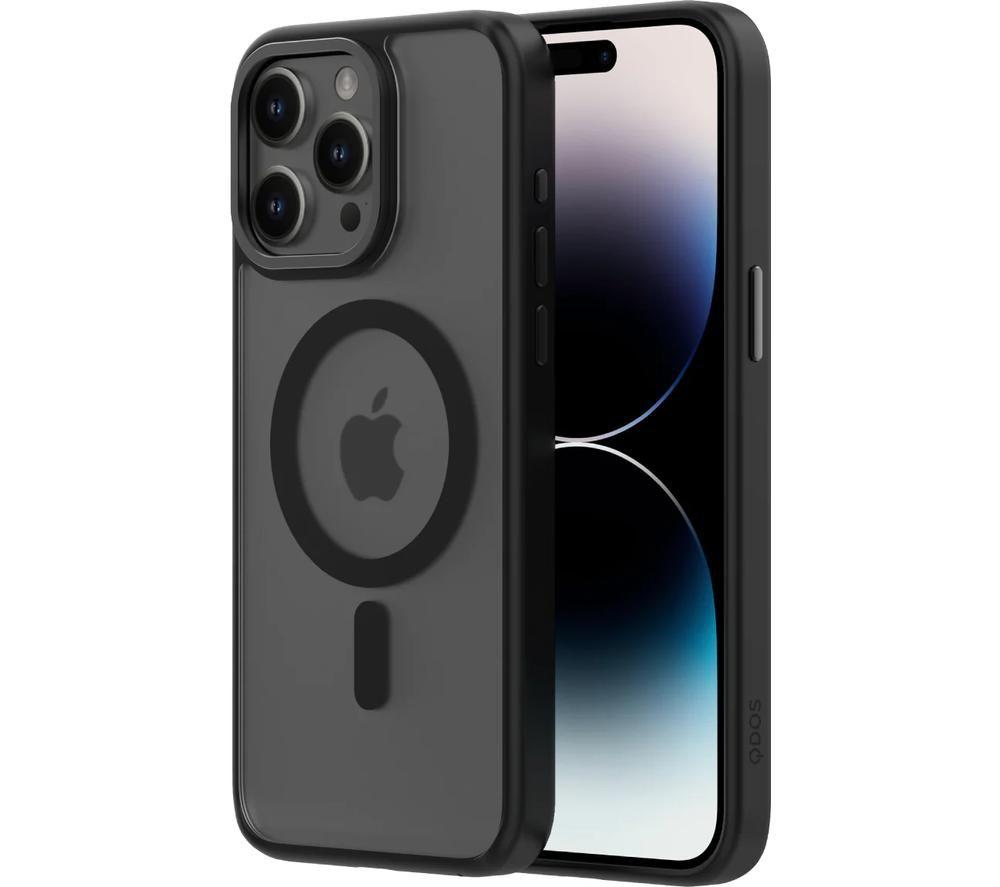 QDOS HYBRID SOFT + SNAP MagSafe iPhone 15 Pro Max Case - Clear & Black image number 4 of 9