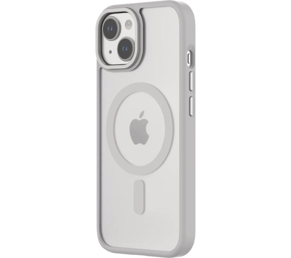 QDOS HYBRID SOFT + SNAP MagSafe iPhone 15 Case - Clear & Grey image number 2 of 9