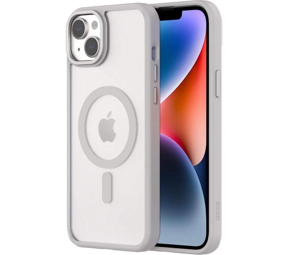 QDOS HYBRID SOFT + SNAP MagSafe iPhone 15 Plus Case - Clear & Grey image number 4 of 7