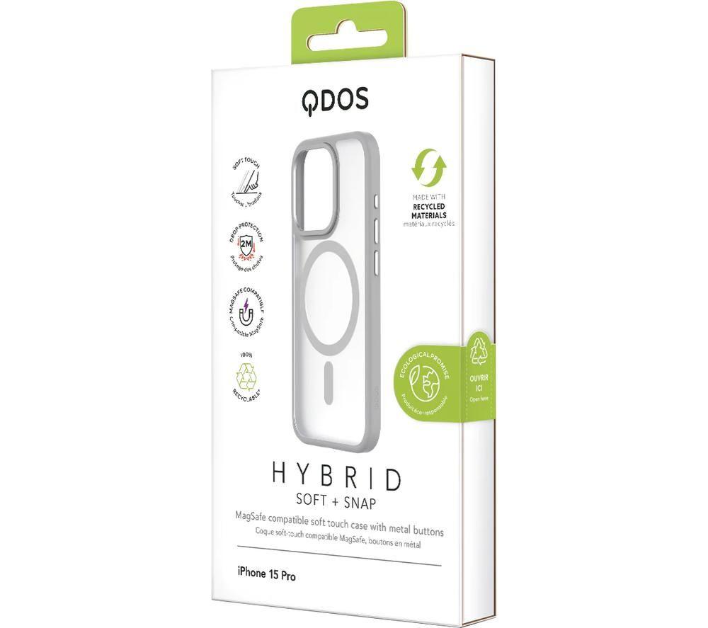 QDOS HYBRID SOFT + SNAP MagSafe iPhone 15 Pro Case - Clear & Natural Titanium image number 8 of 8