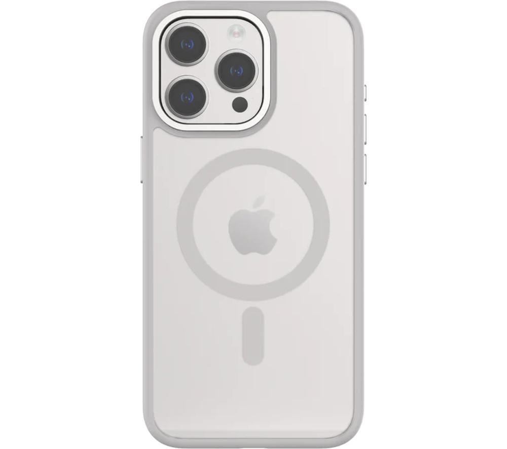 QDOS Hybrid Soft  Snap iPhone 15 Pro Max Case - Clear & Grey, Clear,Silver/Grey
