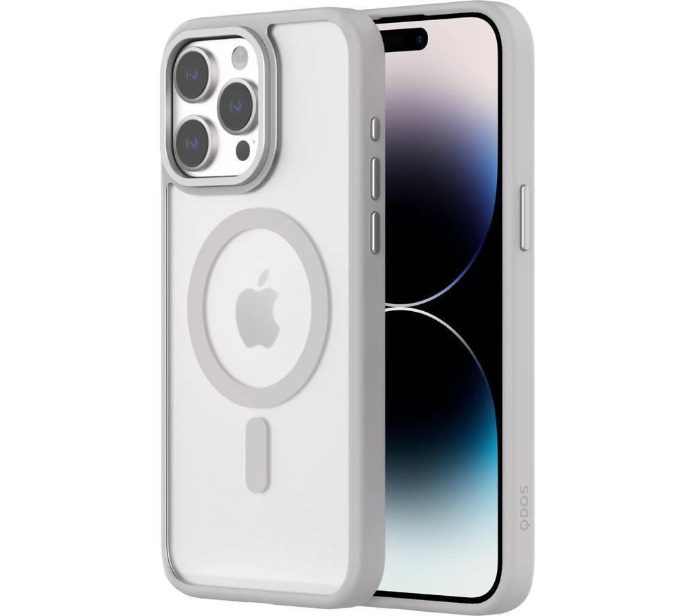 QDOS HYBRID SOFT + SNAP MagSafe iPhone 15 Pro Max Case - Clear & Natural Titanium image number 4 of 6
