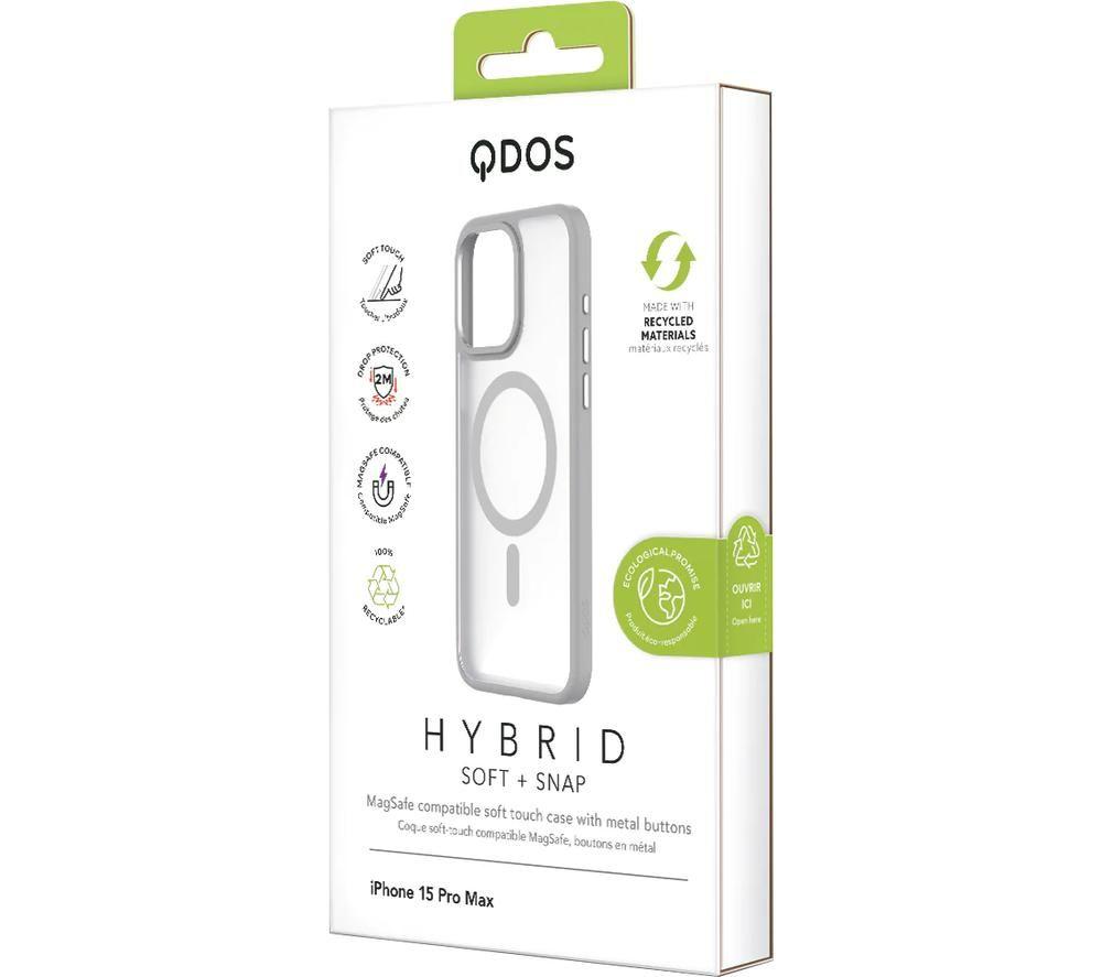 QDOS HYBRID SOFT + SNAP MagSafe iPhone 15 Pro Max Case - Clear & Natural Titanium image number 6 of 6