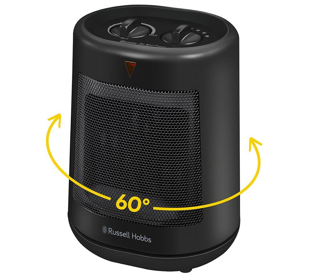 RUSSELL HOBBS RHFH1008B Portable Hot & Cool Ceramic Fan Heater - Black image number 2 of 12