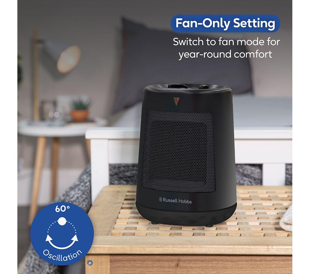 RUSSELL HOBBS RHFH1008B Portable Hot & Cool Ceramic Fan Heater - Black image number 6 of 12