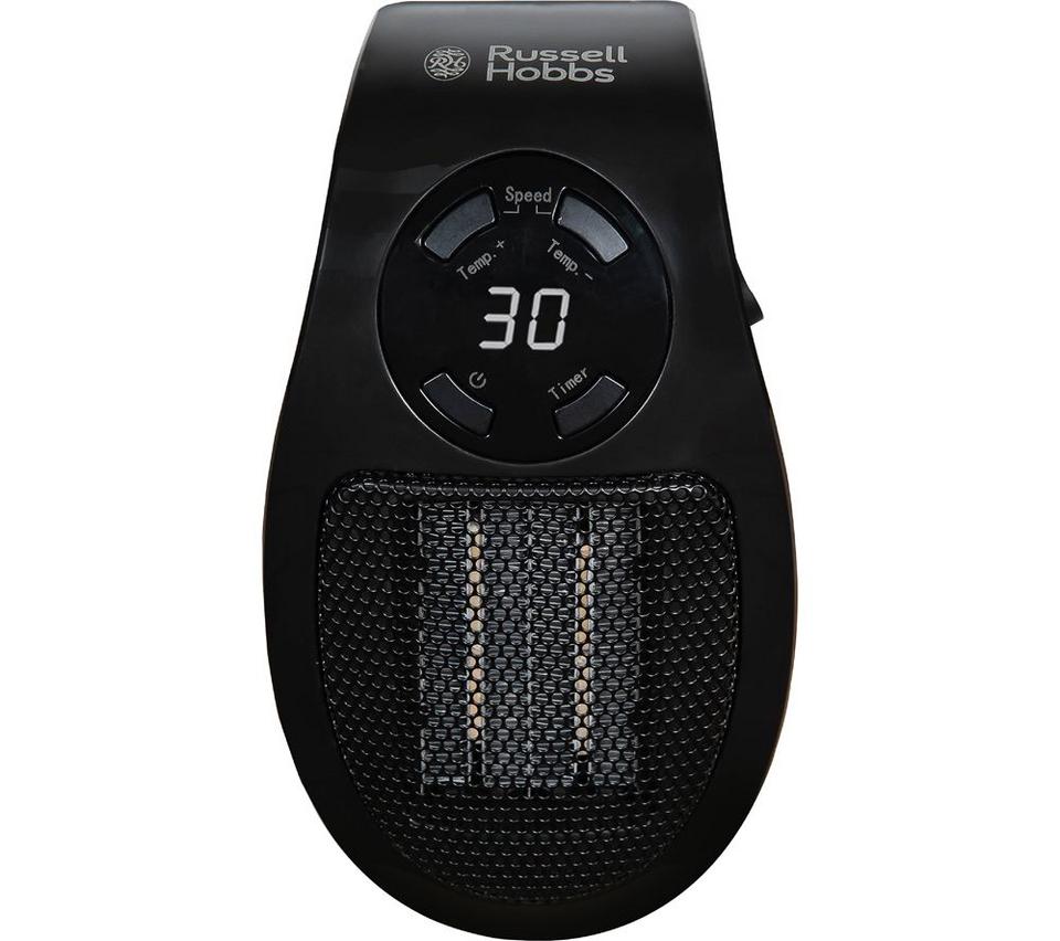 RUSSELL HOBBS RHPH2001B Portable Ceramic Plug Fan Heater - Black