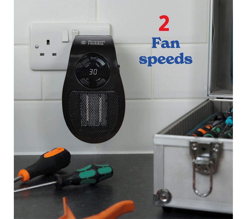 RUSSELL HOBBS RHPH2001B Portable Ceramic Plug Fan Heater - Black image number 4 of 7
