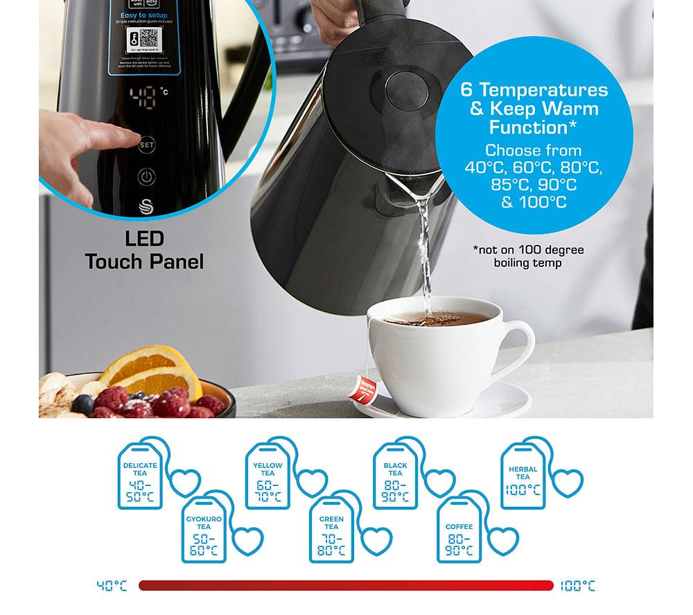SWAN SK14650BLKN Smart Jug Kettle - Black image number 4 of 17