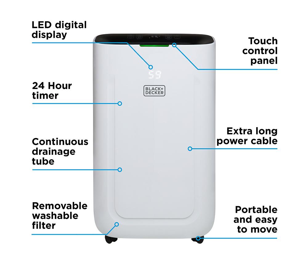 BLACK + DECKER BXEH60014GB Dehumidifier - White image number 8 of 13