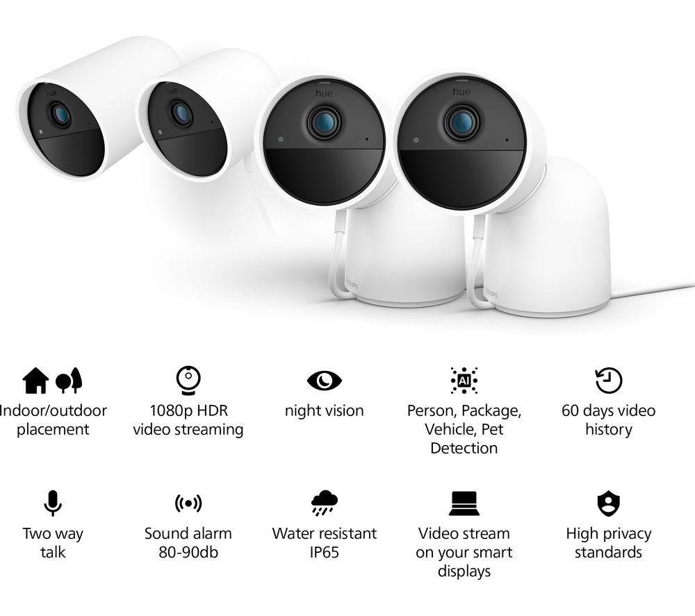 PHILIPS HUE Secure Battery Full HD 1080p WiFi Security Camera - White image number 5 of 14