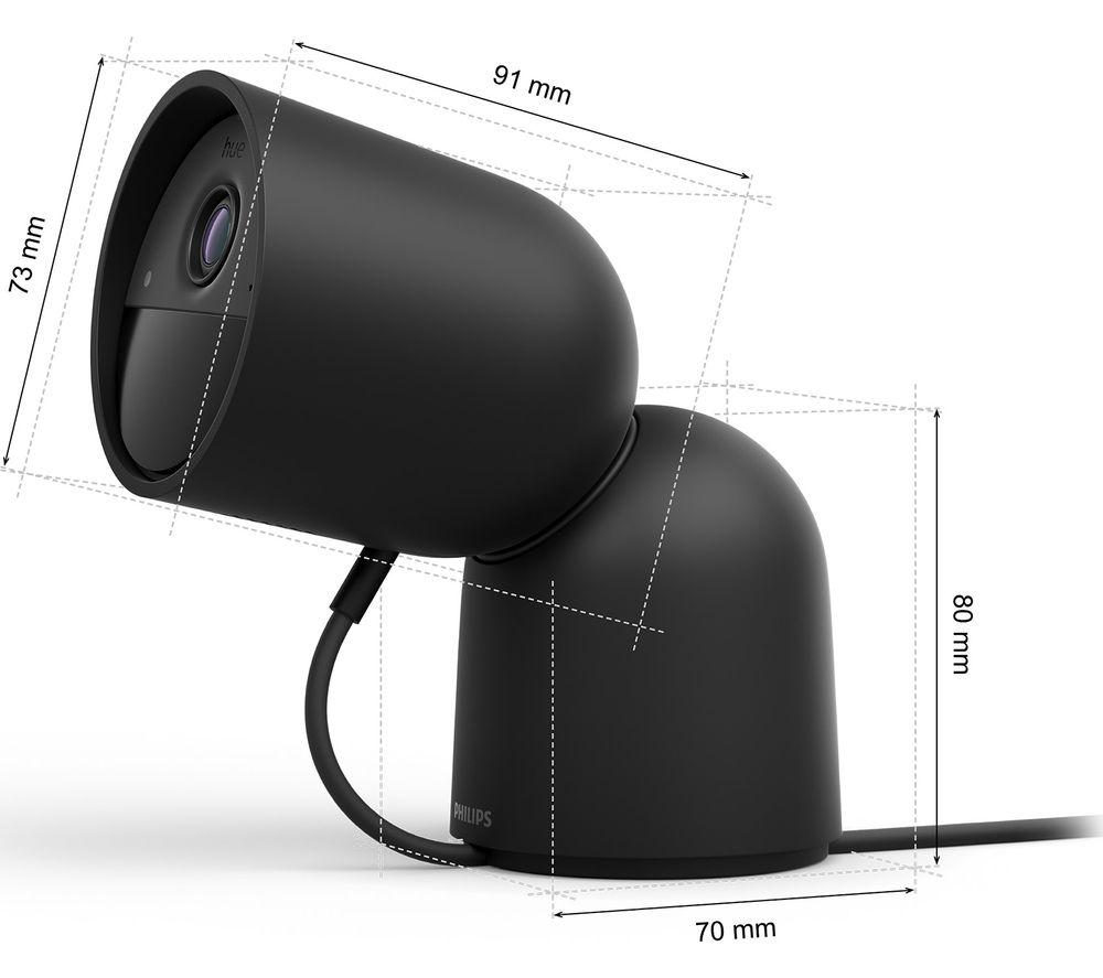 PHILIPS HUE Wired Security Desktop Full HD 1080p WiFi Security Camera - Black image number 3 of 11