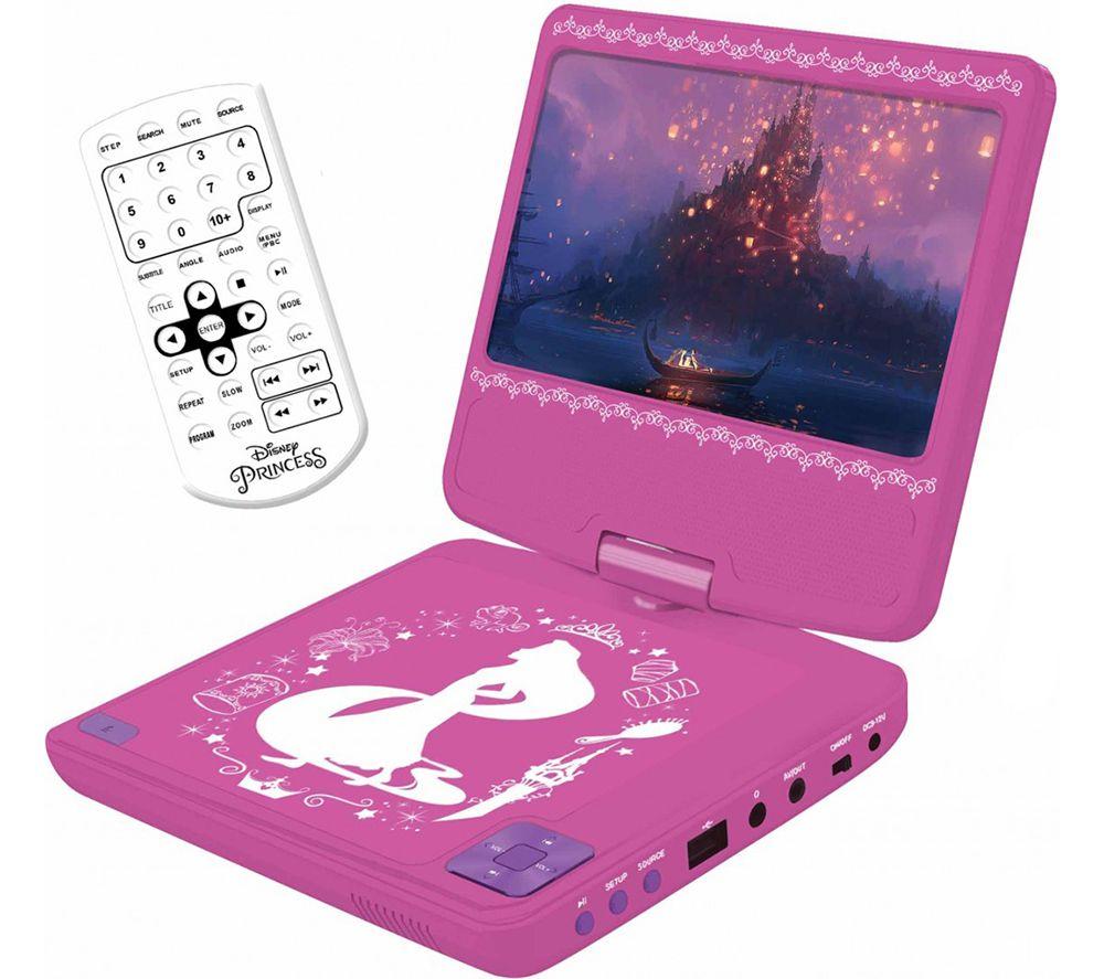 LEXIBOOK Disney Princess Portable DVD Player - Pink & White, Pink,White